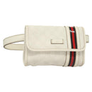 GUCCI GG Supreme Sherry Line Waist bag PVC White Gold 1669 Auth bs28457-1