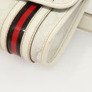 GUCCI GG Supreme Sherry Line Waist bag PVC White Gold 1669 Auth bs28457-15