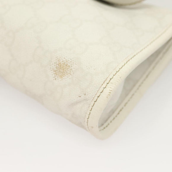 GUCCI GG Supreme Sherry Line Waist bag PVC White Gold 1669 Auth bs28457