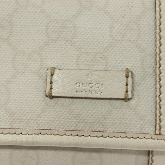 GUCCI GG Supreme Sherry Line Waist bag PVC White Gold 1669 Auth bs28457