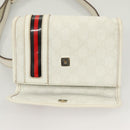 GUCCI GG Supreme Sherry Line Waist bag PVC White Gold 1669 Auth bs28457-10