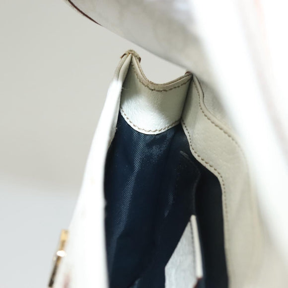 GUCCI GG Supreme Sherry Line Waist bag PVC White Gold 1669 Auth bs28457