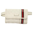 GUCCI GG Supreme Sherry Line Waist bag PVC White Gold 1669 Auth bs28457-13