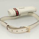 GUCCI GG Supreme Sherry Line Waist bag PVC White Gold 1669 Auth bs28457-7