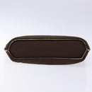 CHANEL Hand Bag Nylon Brown Silver CC Auth bs28458-5