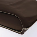 CHANEL Hand Bag Nylon Brown Silver CC Auth bs28458-9