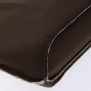 CHANEL Hand Bag Nylon Brown Silver CC Auth bs28458-15