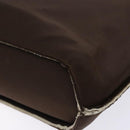 CHANEL Hand Bag Nylon Brown Silver CC Auth bs28458-16