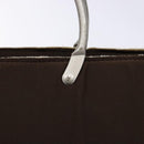 CHANEL Hand Bag Nylon Brown Silver CC Auth bs28458-18