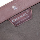 CHANEL Hand Bag Nylon Brown Silver CC Auth bs28458-19