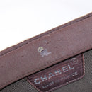 CHANEL Hand Bag Nylon Brown Silver CC Auth bs28458-10