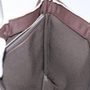 CHANEL Hand Bag Nylon Brown Silver CC Auth bs28458-21