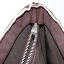 CHANEL Hand Bag Nylon Brown Silver CC Auth bs28458-22