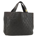 CHANEL Matelasse Tote Bag Leather Brown Gold CC Auth bs28459-1