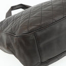 CHANEL Matelasse Tote Bag Leather Brown Gold CC Auth bs28459-14