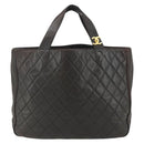 CHANEL Matelasse Tote Bag Leather Brown Gold CC Auth bs28459-13