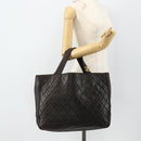 CHANEL Matelasse Tote Bag Leather Brown Gold CC Auth bs28459-25