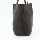 CHANEL Matelasse Tote Bag Leather Brown Gold CC Auth bs28459-3