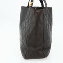 CHANEL Matelasse Tote Bag Leather Brown Gold CC Auth bs28459-4
