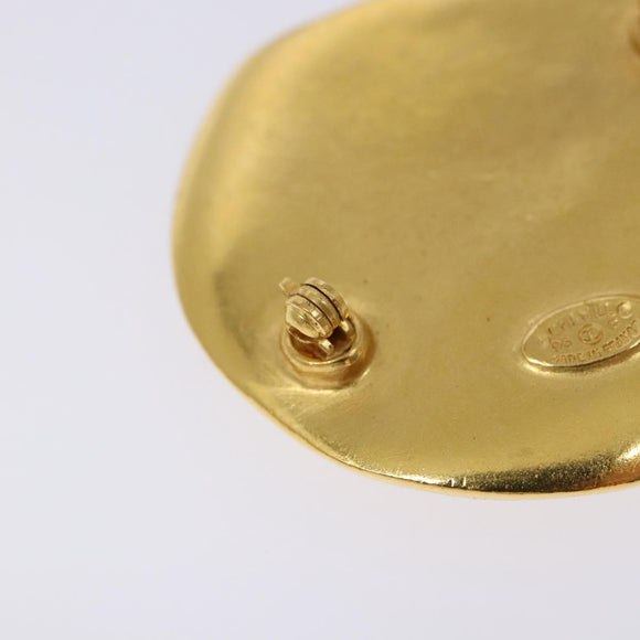 CHANEL Brooch Metal Gold CC Auth bs28462V