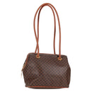 CELINE Macadam Canvas Shoulder Bag PVC Leather Brown Gold Auth bs28465-1