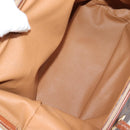 CELINE Macadam Canvas Shoulder Bag PVC Leather Brown Gold Auth bs28465-11