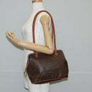 CELINE Macadam Canvas Shoulder Bag PVC Leather Brown Gold Auth bs28465-24