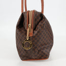 CELINE Macadam Canvas Shoulder Bag PVC Leather Brown Gold Auth bs28465-4