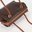 CELINE Macadam Canvas Shoulder Bag PVC Leather Brown Gold Auth bs28465-6