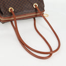 CELINE Macadam Canvas Shoulder Bag PVC Leather Brown Gold Auth bs28465-7