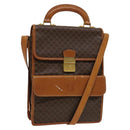 CELINE Macadam Canvas Shoulder Bag PVC Leather Brown Gold Auth bs28466-1