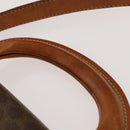 CELINE Macadam Canvas Shoulder Bag PVC Leather Brown Gold Auth bs28466-15