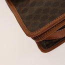 CELINE Macadam Canvas Shoulder Bag PVC Leather Brown Gold Auth bs28466-17