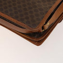 CELINE Macadam Canvas Shoulder Bag PVC Leather Brown Gold Auth bs28466-18