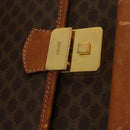 CELINE Macadam Canvas Shoulder Bag PVC Leather Brown Gold Auth bs28466-21