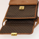 CELINE Macadam Canvas Shoulder Bag PVC Leather Brown Gold Auth bs28466-22