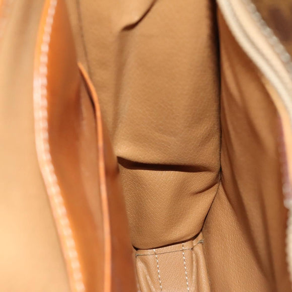 CELINE Macadam Canvas Shoulder Bag PVC Leather Brown Gold Auth bs28466