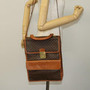 CELINE Macadam Canvas Shoulder Bag PVC Leather Brown Gold Auth bs28466-28