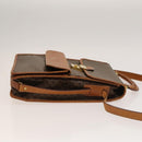 CELINE Macadam Canvas Shoulder Bag PVC Leather Brown Gold Auth bs28466-3