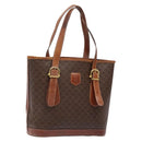 CELINE Macadam Canvas Shoulder Bag PVC Leather Brown Gold Auth bs28467-1