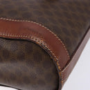 CELINE Macadam Canvas Shoulder Bag PVC Leather Brown Gold Auth bs28467-15