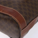 CELINE Macadam Canvas Shoulder Bag PVC Leather Brown Gold Auth bs28467-16