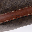 CELINE Macadam Canvas Shoulder Bag PVC Leather Brown Gold Auth bs28467-9