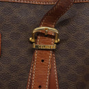 CELINE Macadam Canvas Shoulder Bag PVC Leather Brown Gold Auth bs28467-19
