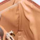 CELINE Macadam Canvas Shoulder Bag PVC Leather Brown Gold Auth bs28467-21