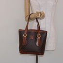 CELINE Macadam Canvas Shoulder Bag PVC Leather Brown Gold Auth bs28467-25