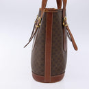 CELINE Macadam Canvas Shoulder Bag PVC Leather Brown Gold Auth bs28467-4