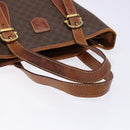 CELINE Macadam Canvas Shoulder Bag PVC Leather Brown Gold Auth bs28467-7