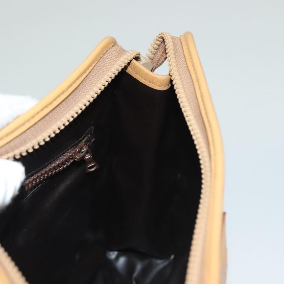 CELINE Macadam Canvas Clutch Bag PVC Beige Gold Auth bs28469
