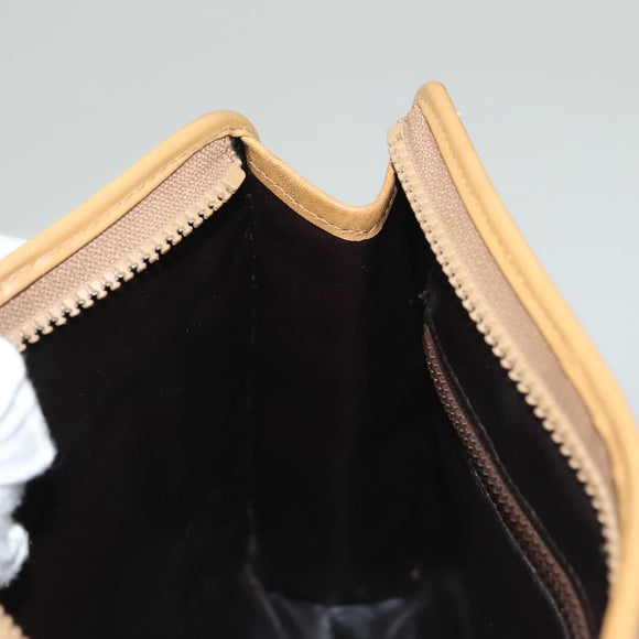 CELINE Macadam Canvas Clutch Bag PVC Beige Gold Auth bs28469